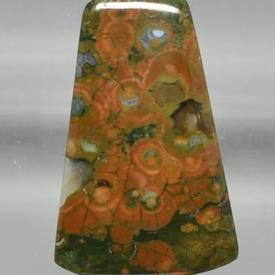 A piece of orange and green agate.
