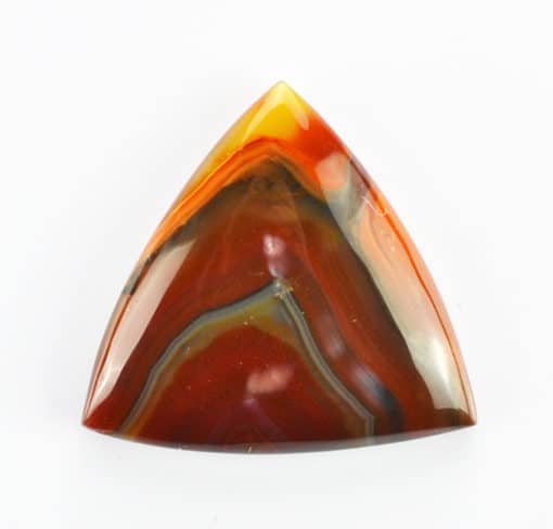 A triangle shaped agate stone.