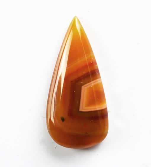 An orange agate tear shaped pendant.
