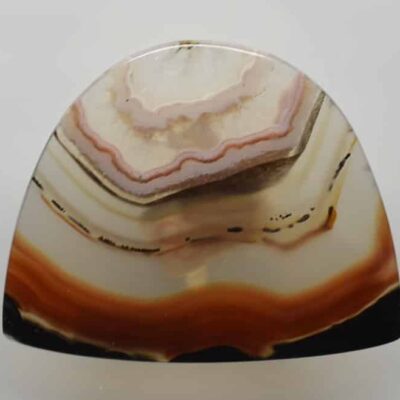 A piece of agate on a white background.