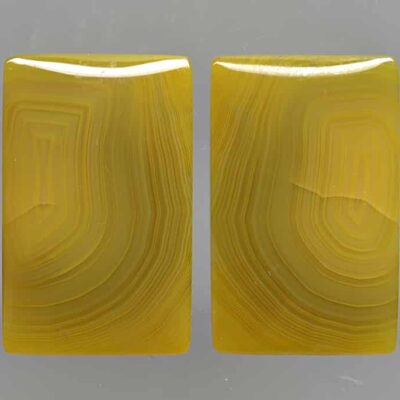 Pair of yellow agate cabochons.