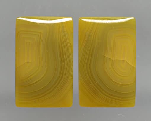Pair of yellow agate cabochons.
