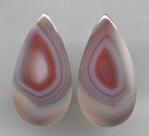 A pair of agate tear shaped earrings.