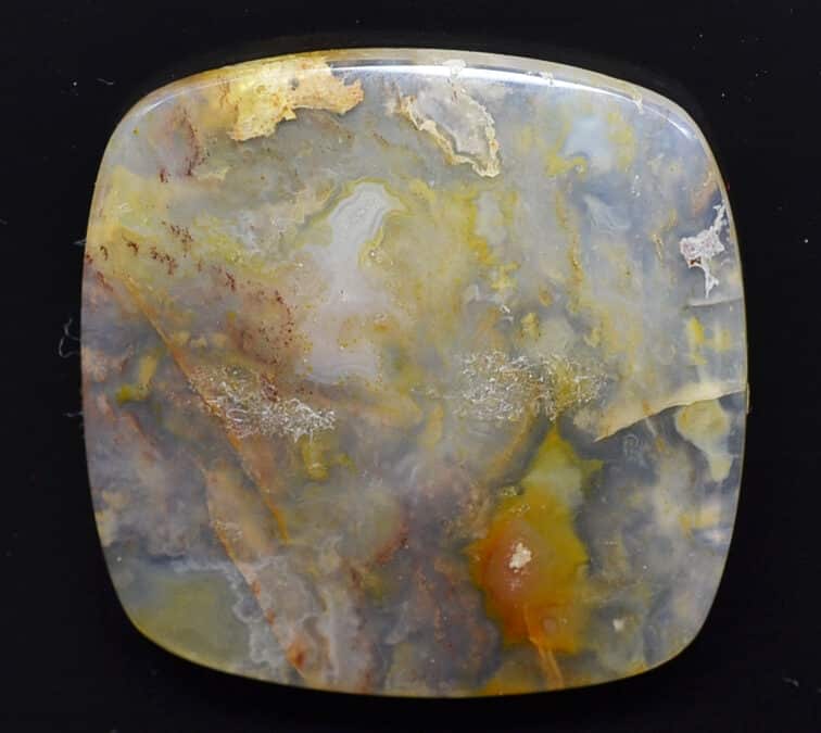 Graveyard plume agate 42.00 ct cushion cabochon 32.7 x 32.7 mm Oregon y32161