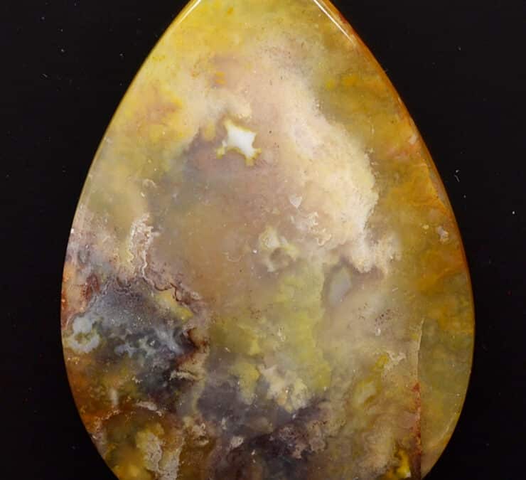 Graveyard plume agate 92.84 ct drop cabochon 53.9 x 36.5 mm Oregon y32126