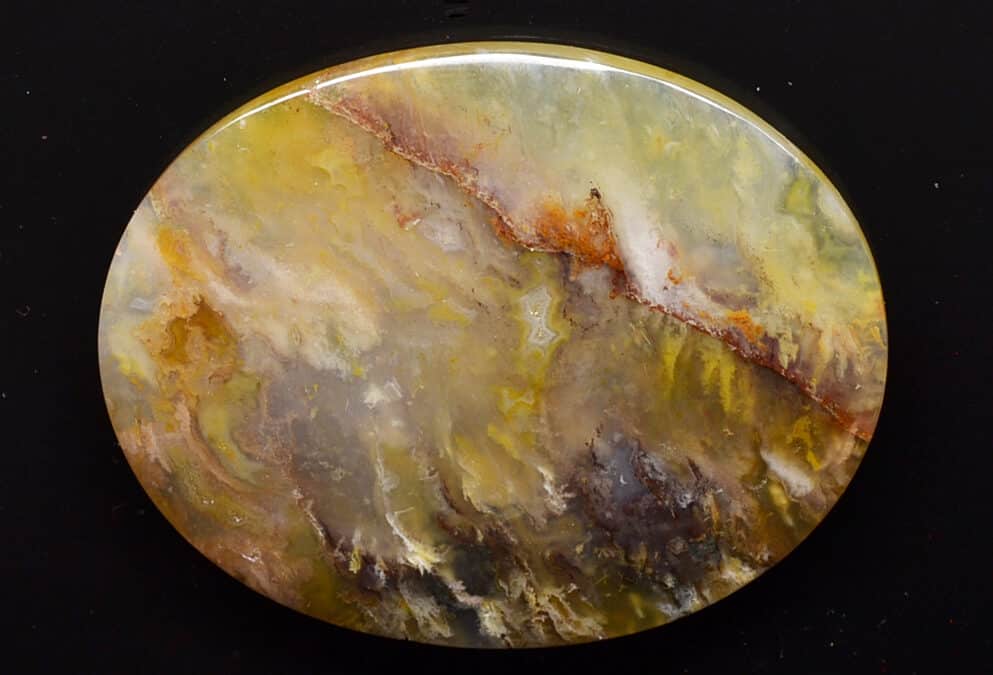 Graveyard plume agate 99.01 ct oval cabochon 50.0 x 39.4 mm Oregon y32114