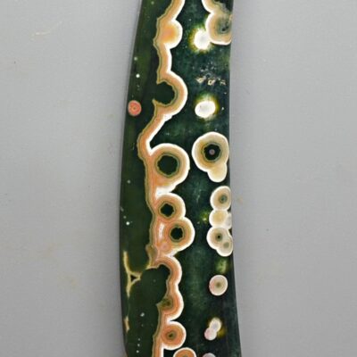 A green and white piece of agate.