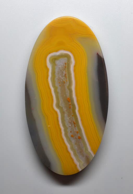 A yellow and white stone.