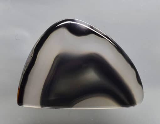 A black and white piece of agate.