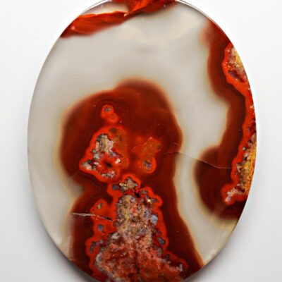 A red and white stone.