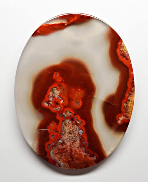 A red and white stone.