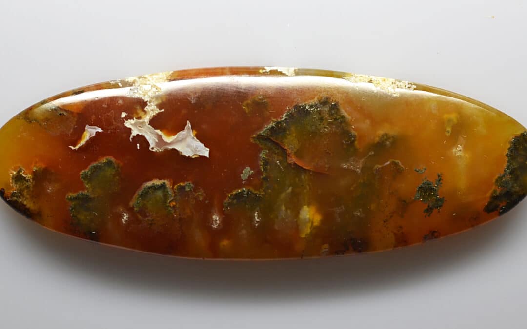Graveyard Plume Agate 93.31 ct Oval Cabochon Collection (1) 72.80 x 25.60 x 6.10  mm w105