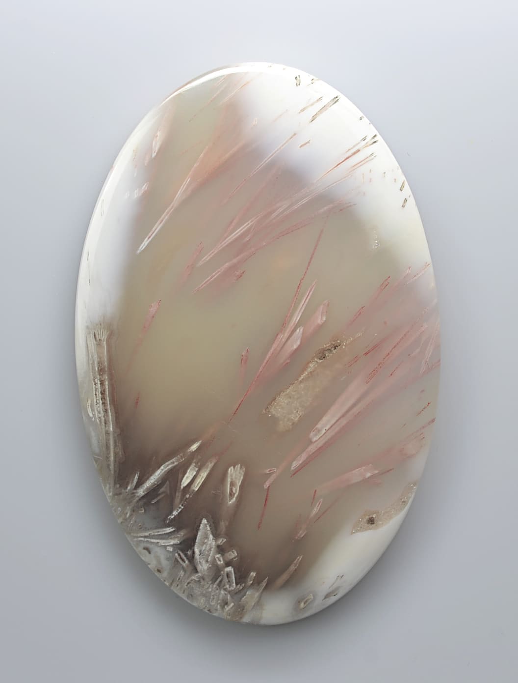 Indonesian Tube Agate 177.60 ct  Oval  Cabochon Collection (2) 76.00 x 44.80 x 5.20 mm c074