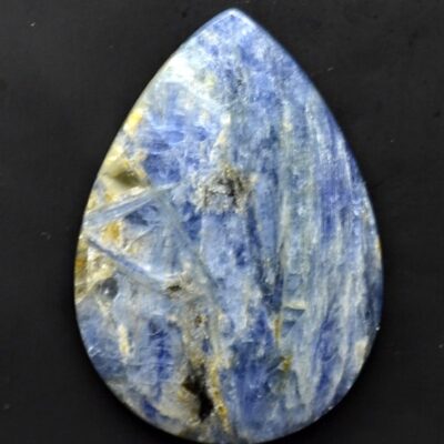 A tear shaped piece of blue sapphire.