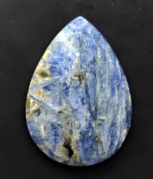 A tear shaped piece of blue sapphire.