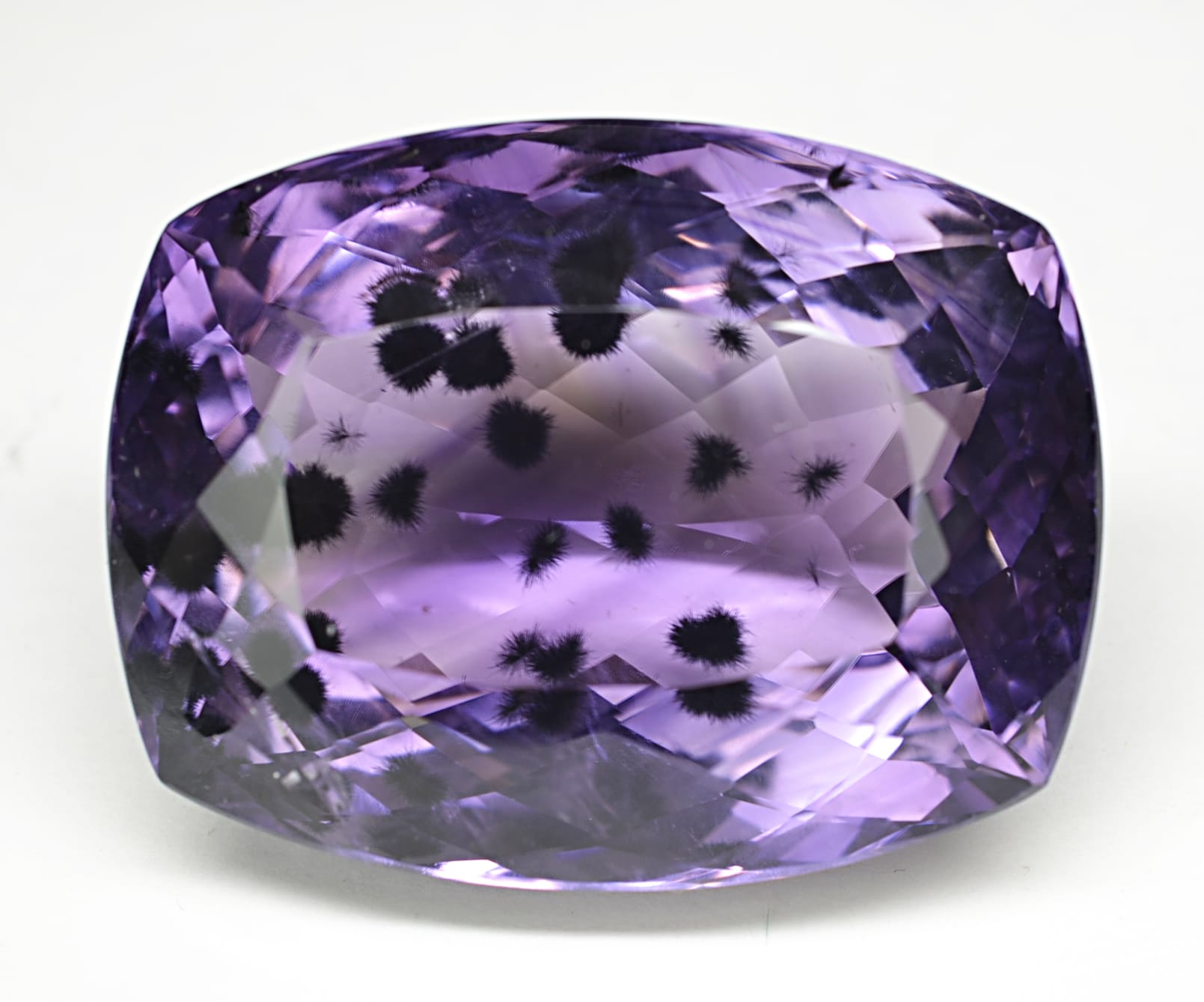 Amethyst with Hollandite ホーランダイト入りアメジスト 78.71 ct Star Burst Cushion Cut  30.10 x 20.20 x 15.80 mm the most exciting find Made in 2020 near Brejinho,  