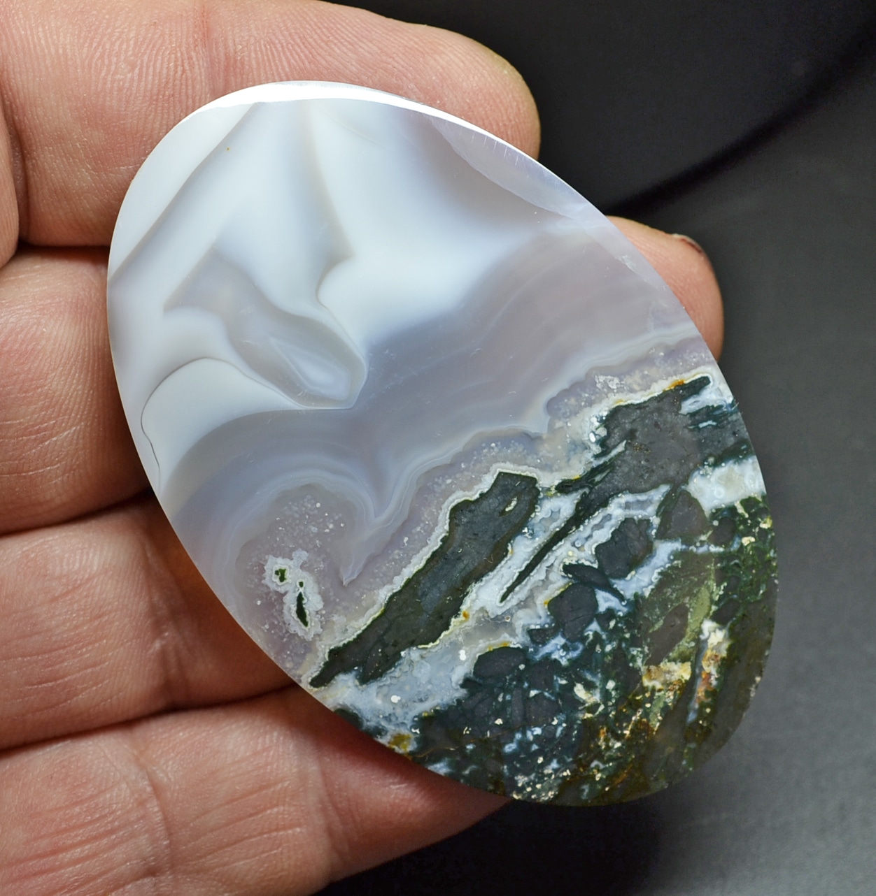 Rock Moss Agate 120.37 ct Oval Cabochon Collection (2) 68.70 x 45.00 x 4.80 mm Indonesia max3022