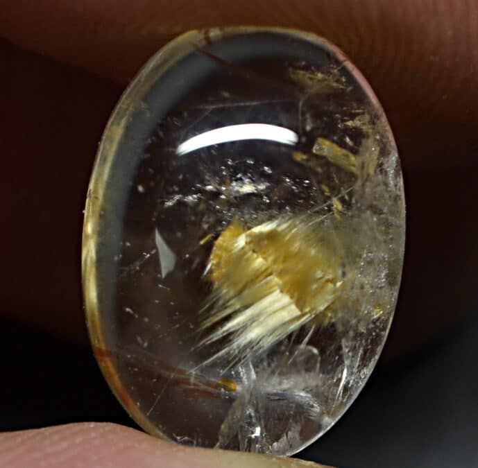 Rutilated Quartz ルチルクォーツ 8.58 ct OvalCabochon 13.30 x 11.00 x 6.60 mm max7223