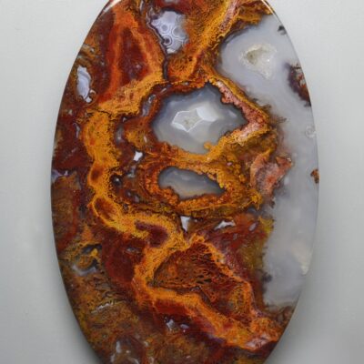 An oval shaped piece of agate.