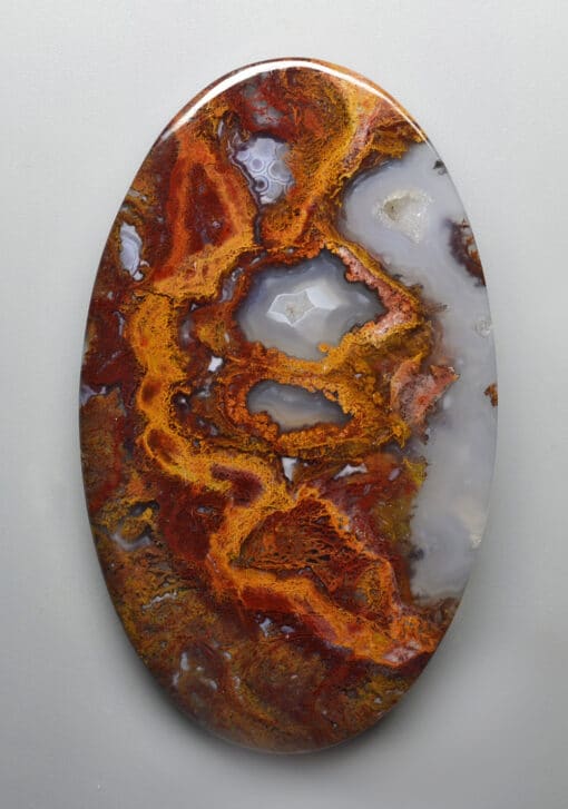 An oval shaped piece of agate.
