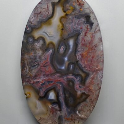 A piece of agate on a white background.