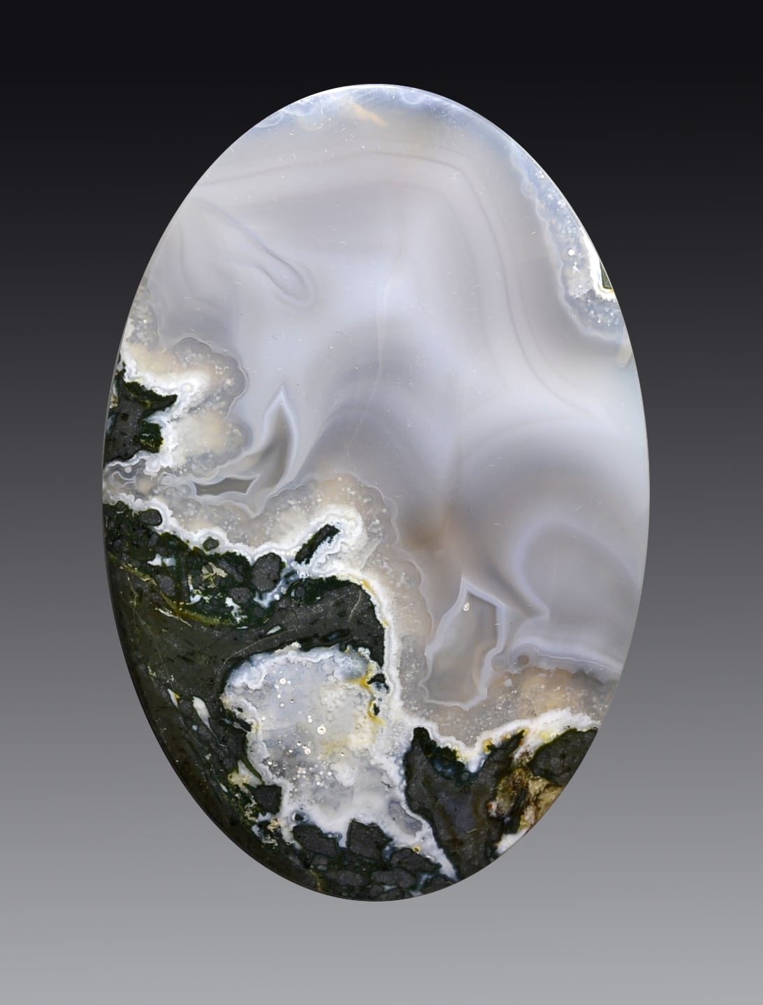 Rock Moss Agate 104.25 ct Oval Cabochon 64.50 x 42.50 x 4.80 mm max3166