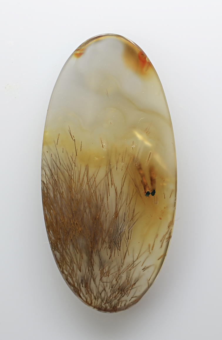Sagenitic Agate 21.12 ct Oval Cabochon 35.00 x 16.80 x 4.30 mm max3552