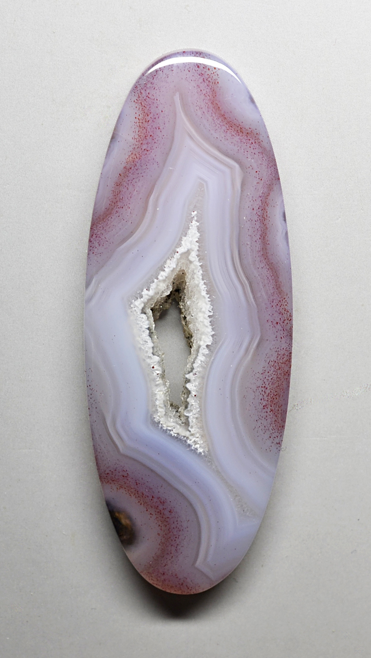Laguna Agate 63.28 ct Long Oval with Druzy 63.20 x 23.80 x 5.10 mm max5068