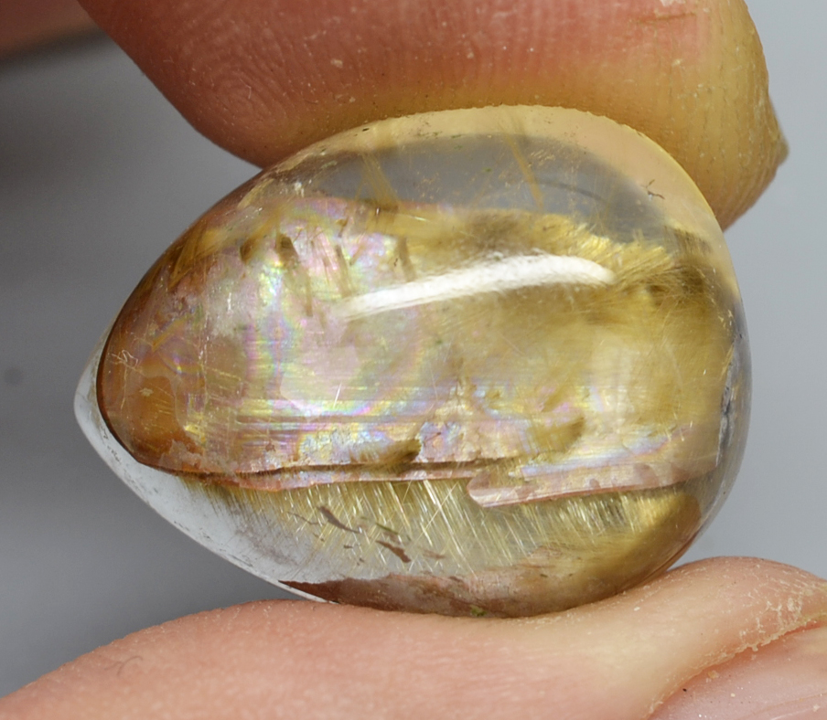 Quartz with Brookite & Rutileブルッカイトとルチル入りクォーツ 29.69 ct Drop Shape 22.61 x 17.73 x 10.59 mm max6750