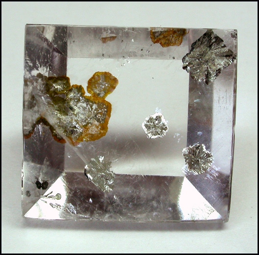 Quartz with Pyrite 15.35 ct Buff Top Sq Cut 15.15 x 14.70 mm max2949
