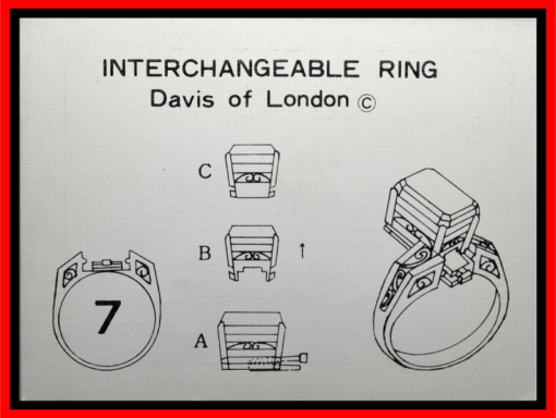 Interchangeable 1 Silver Ring with 3 Silver Setting's Amethyst, Citrine, Blue Topaz Available in (5, 6, 7, & 8 Sizes) max9204a - Image 3