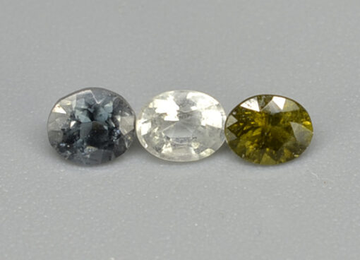 Dunilite 0.26 ct Sapphirine 0.31 ct Forsterite 0.27 ct Set of 3