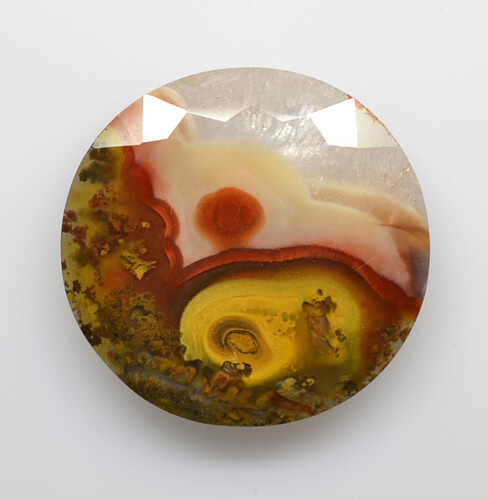 Warring-States-Agate Faceted Double Sided 15.61 ct 23.70 x 23.50 x 3.70 mm