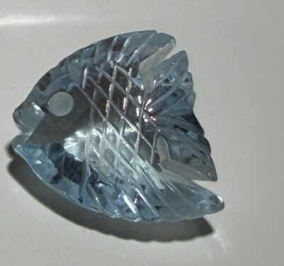 Fantasy Cut Blue Topaz Fish 12.61 ct Fish Shape 15.46 x 12.61 x 7.28 mm Cut in Korea N620
