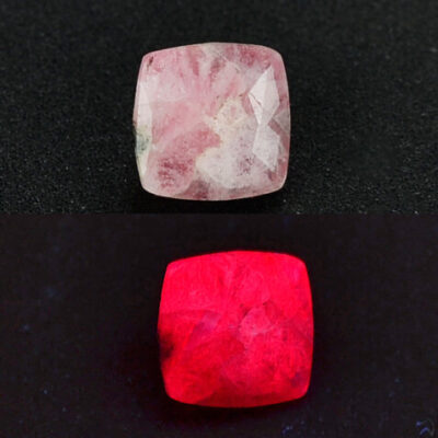 Tugtupite Tenebrescent 0.38 ct Cushion Cut  4.80 4.80 x 3.00 mm  Greenland N466